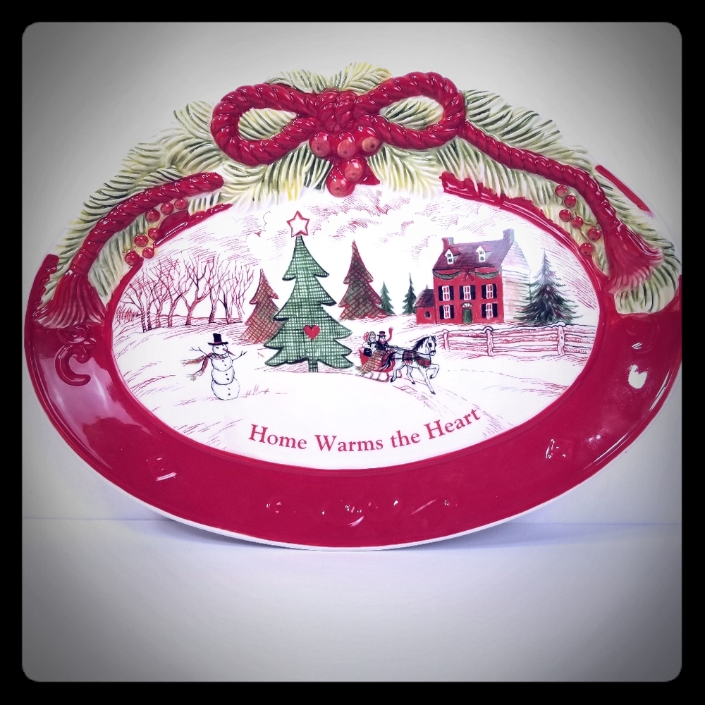 Fitz and Floyd Holiday Platter New